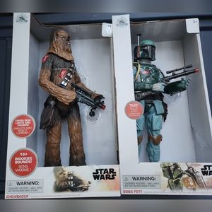 Disney Star Wars 14" talking Boba Fett & Chewbacca